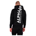 Miniatyrbild 1 av 3: Alpha Industries Back Print Zip Huvtröja Svart M Man