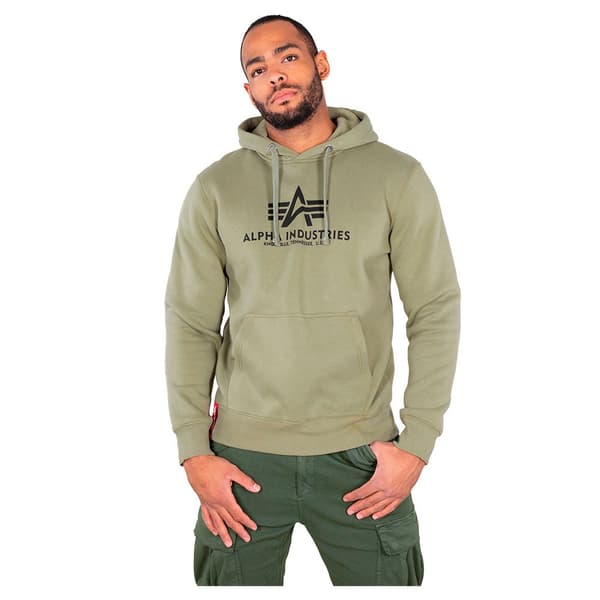Alpha Industries Basic Hættetrøje Grøn L Mand