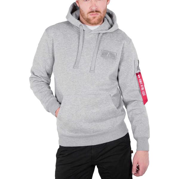 Alpha Industries Red Stripe Hættetrøje Grå M Mand