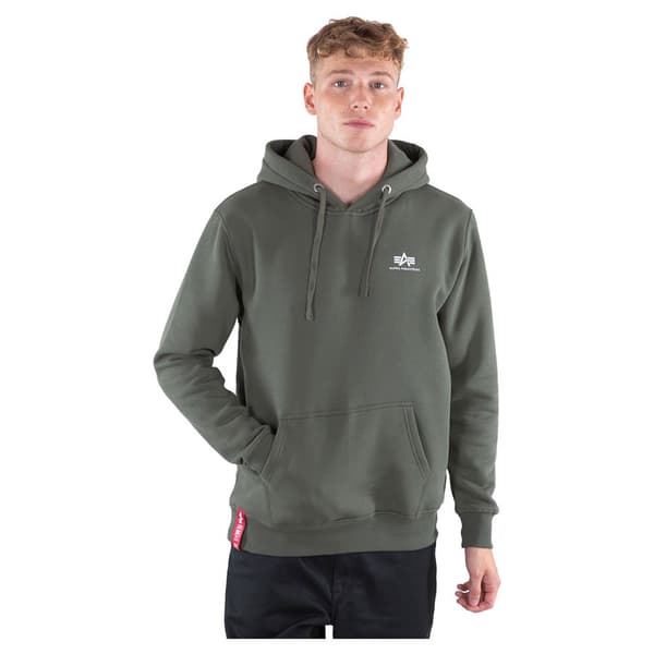 Alpha Industries Basic Small Logo Huvtröja Grönt L Man