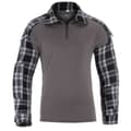 Miniatyrbillede 3 af 7: Invadergear Flannel Combat T-shirt Med Lange ærmer Grå XS Mand