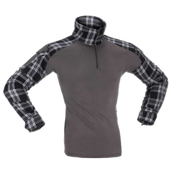 Invadergear Flannel Combat T-shirt Med Lange ærmer Grå XS Mand
