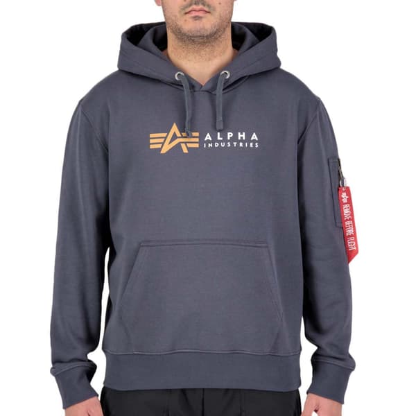 Alpha Industries Label Hættetrøje Grå L Mand