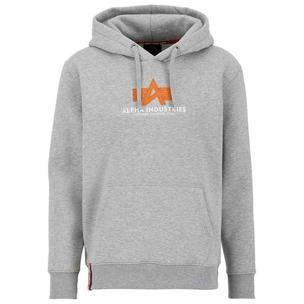 Alpha Industries Basic Rubber Tröja Med Huva Grå S Man
