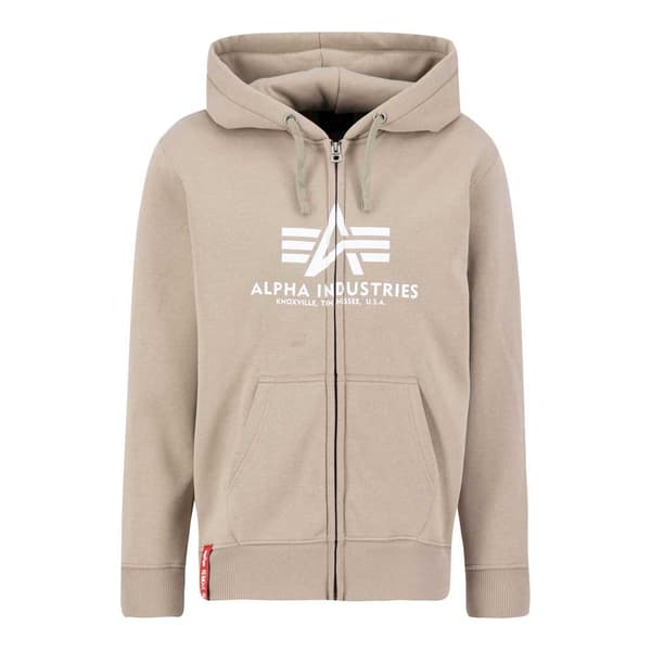 Alpha Industries Basic Sweatshirt Med Dragkedja Beige M Man