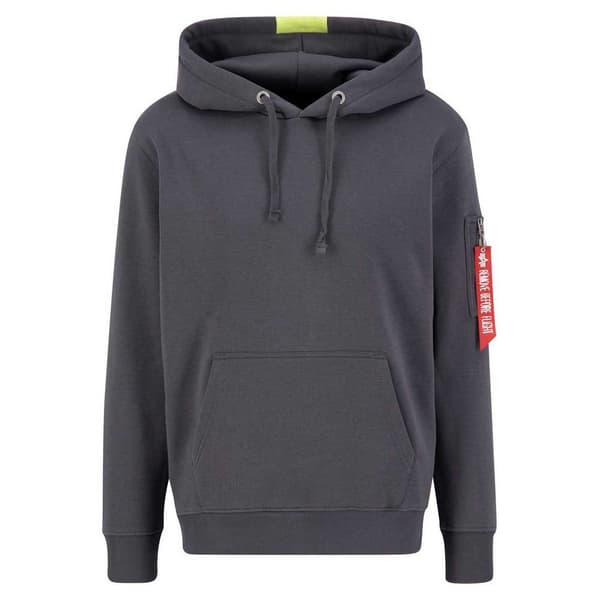 Alpha Industries Red Stripe Tröja Med Huva Grå 2XL Man