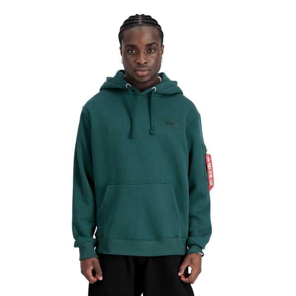 Alpha Industries Back Print Tröja Med Huva Grönt XL Man