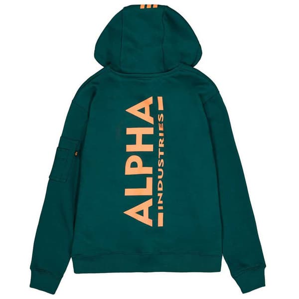 Alpha Industries Back Print Tröja Med Huva Grönt 2XL Man