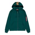 Miniatyrbild 2 av 4: Alpha Industries Back Print Sweatshirt Med Dragkedja Grönt M Man