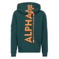 Miniatyrbild 4 av 4: Alpha Industries Back Print Sweatshirt Med Dragkedja Grönt M Man