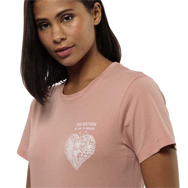 Jack Wolfskin Discover Heart T-shirt Med Korte ærmer Rosa XS Kvinde