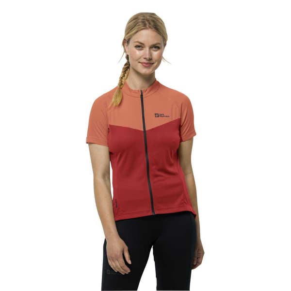 Jack Wolfskin Morobbia Fz T-shirt Med Korte ærmer Rød M Kvinde