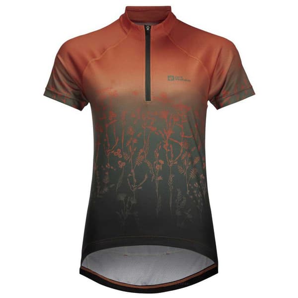 Jack Wolfskin Morobbia Half Zip Print T-shirt Med Korte ærmer Grå XS Kvinde