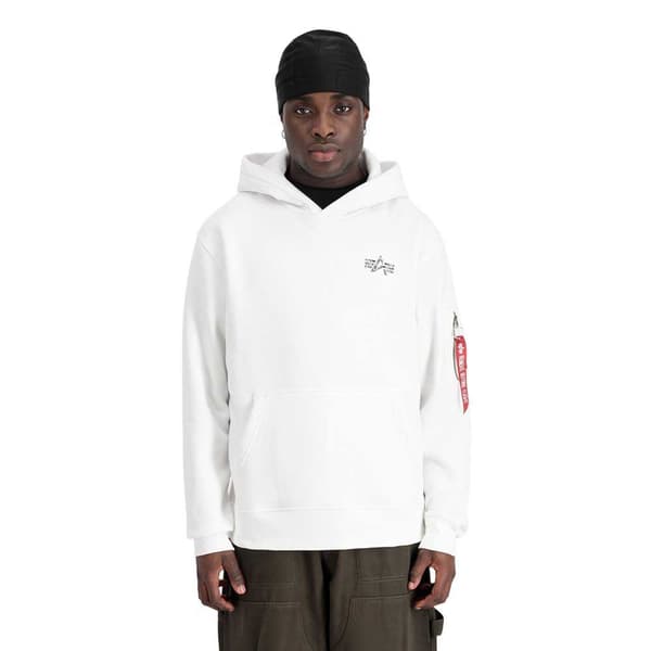 Alpha Industries Signature Bp Tröja Med Huva Vit XL Man
