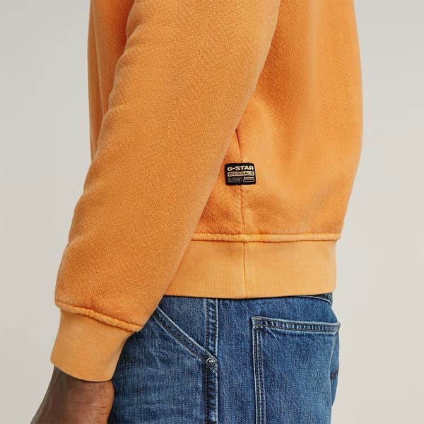 G-star Destroyed G Logo Washed Sweatshirt Orange S Mand