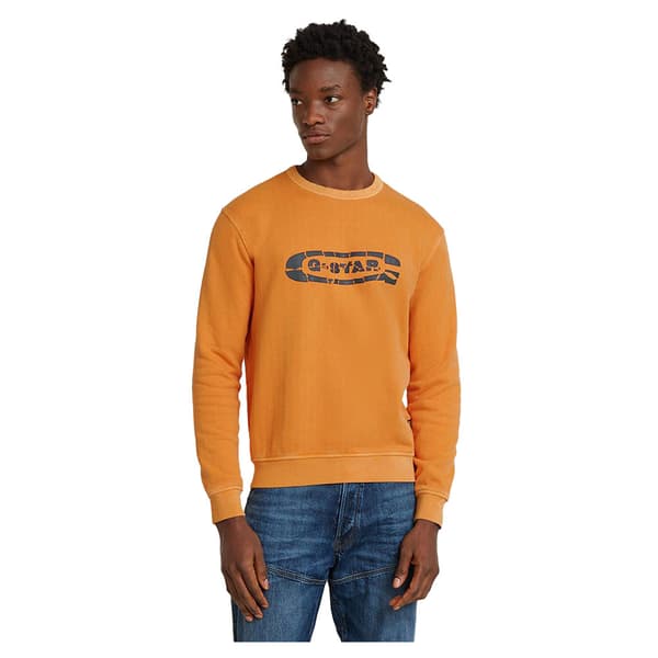 G-star Destroyed G Logo Washed Sweatshirt Orange S Mand