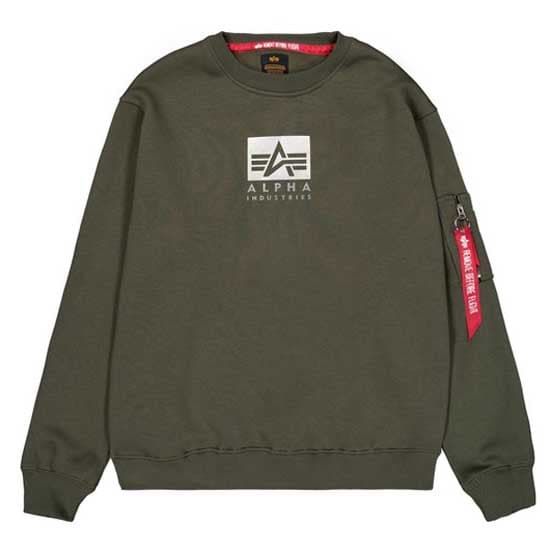 Alpha Industries Satin Logo Tröja Grönt 3XL Man