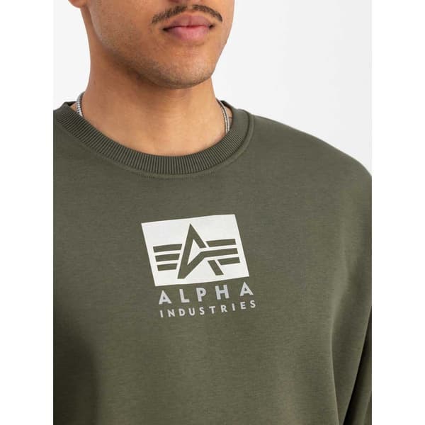 Alpha Industries Satin Logo Tröja Grönt 3XL Man