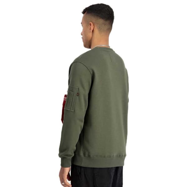 Alpha Industries Satin Logo Tröja Grönt 3XL Man