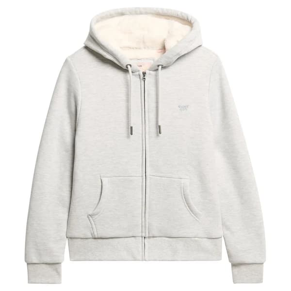 Superdry Essential Borg Lined Sweatshirt Med Dragkedja Grå M Kvinna