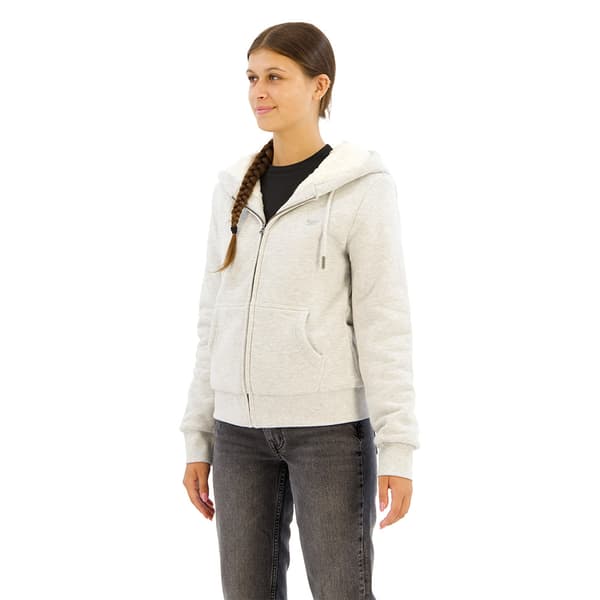 Superdry Essential Borg Lined Sweatshirt Med Dragkedja Grå M Kvinna