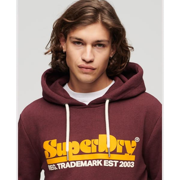 Superdry 70s Retro Font Logo Tröja Med Huva Röd S Man