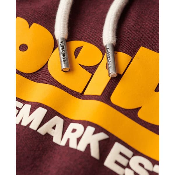 Superdry 70s Retro Font Logo Tröja Med Huva Röd S Man