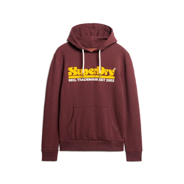 Superdry 70s Retro Font Logo Tröja Med Huva Röd S Man