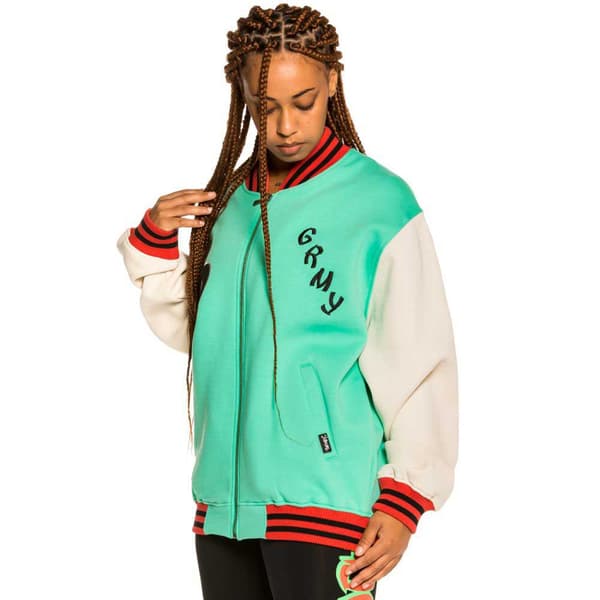 Grimey Destroy All Fear Sweatshirt Med Lynlås Grøn M Mand