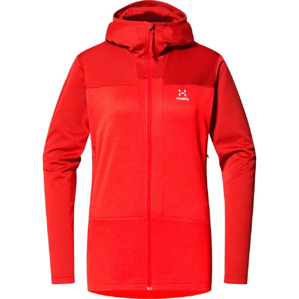 Haglofs Roc Flash Mid Sweatshirt Med Dragkedja Röd L Kvinna