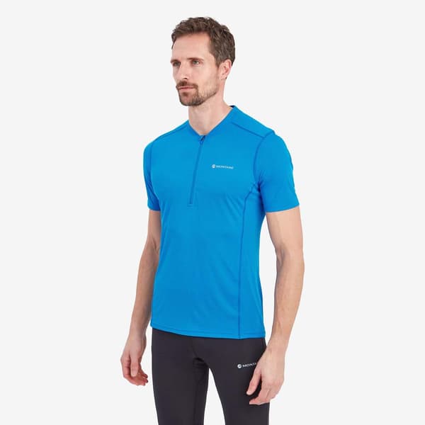 Montane Dart Nano Halv Dragkedja Kortärmad T-shirt Blå 2XL Man