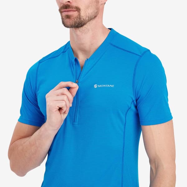 Montane Dart Nano Halv Dragkedja Kortärmad T-shirt Blå 2XL Man