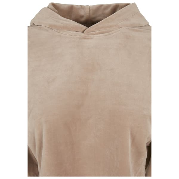 Urban Classics Cropped Velvet Oversized Big Hættetrøje Beige 2XL Kvinde
