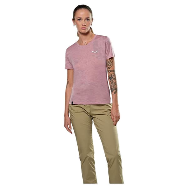 Salewa Eagle Minilogo Am T-shirt Rosa L Kvinde