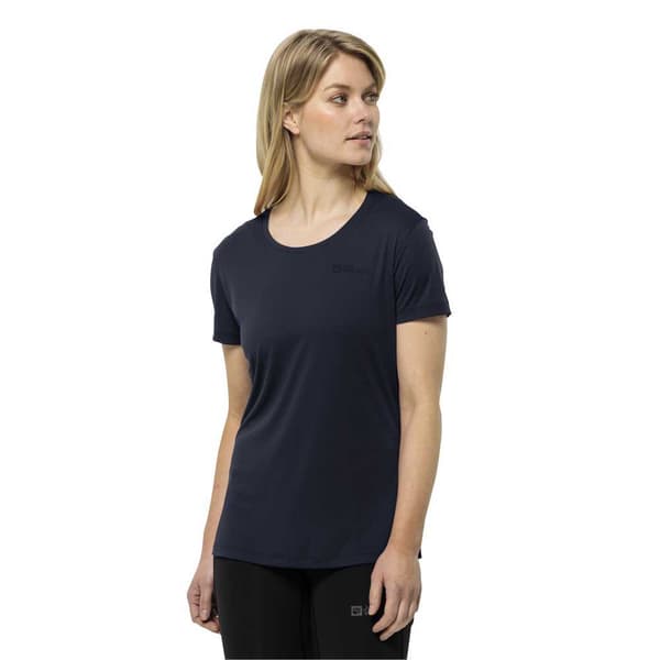 Jack Wolfskin Tech T-shirt Med Korta ärmar Blå L Kvinna