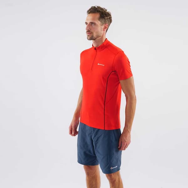 Montane Dart Zip T-shirt Med Korte ærmer Rød XS Mand