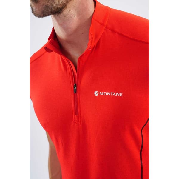 Montane Dart Zip T-shirt Med Korte ærmer Rød XS Mand