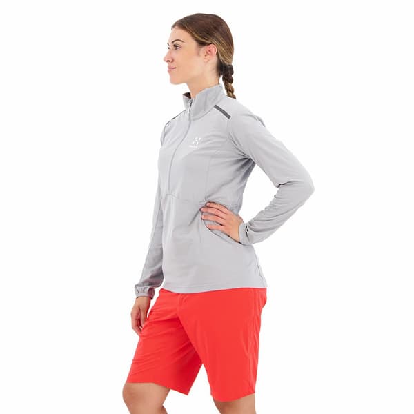 Haglofs L.i.m Strive Mid Halv Lynlås Sweatshirt Grå S Kvinde