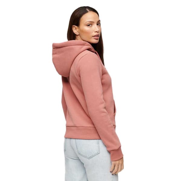 Superdry Luxe Metallic Logo Hættetrøje Rosa S Kvinde