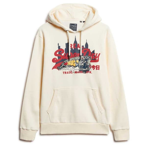 Superdry New York Vl Graphic Huvtröja Vit L Man