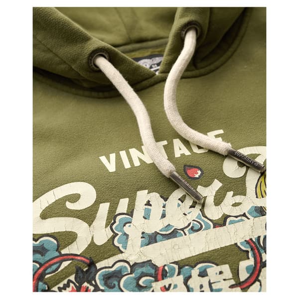 Superdry Tokyo Vl Graphic Huvtröja Grönt L Man