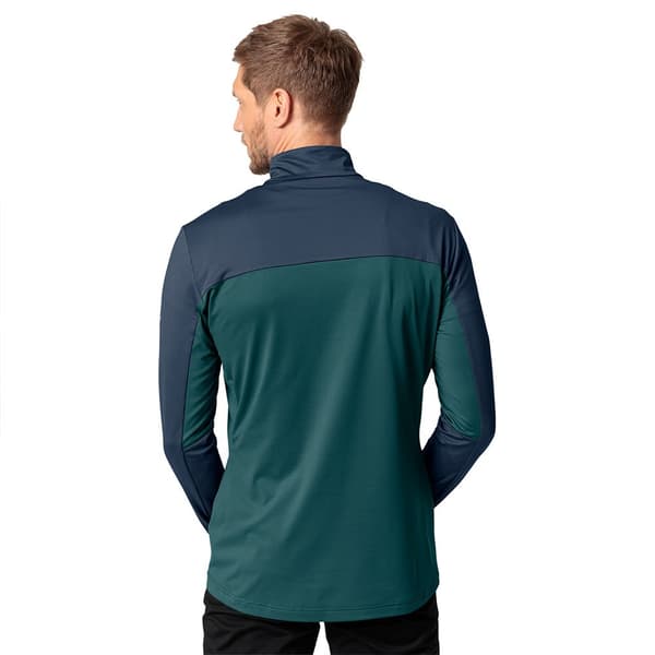 Vaude Livigno Ii Halv Dragkedja Långärmad T-shirt Grönt S Man