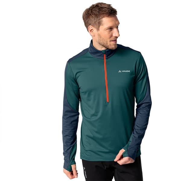 Vaude Livigno Ii Halv Dragkedja Långärmad T-shirt Grönt S Man