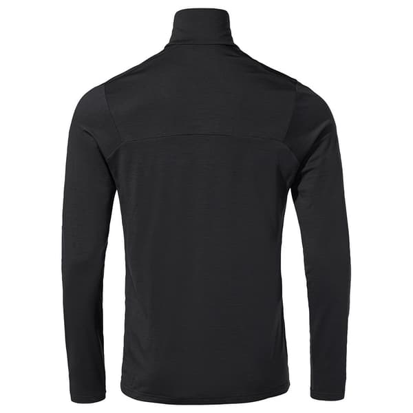 Vaude Monviso Halv Lynlås Langærmet T-shirt Sort S Mand