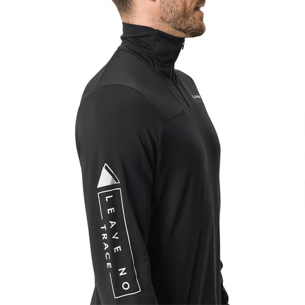 Vaude Monviso Halv Lynlås Langærmet T-shirt Sort S Mand