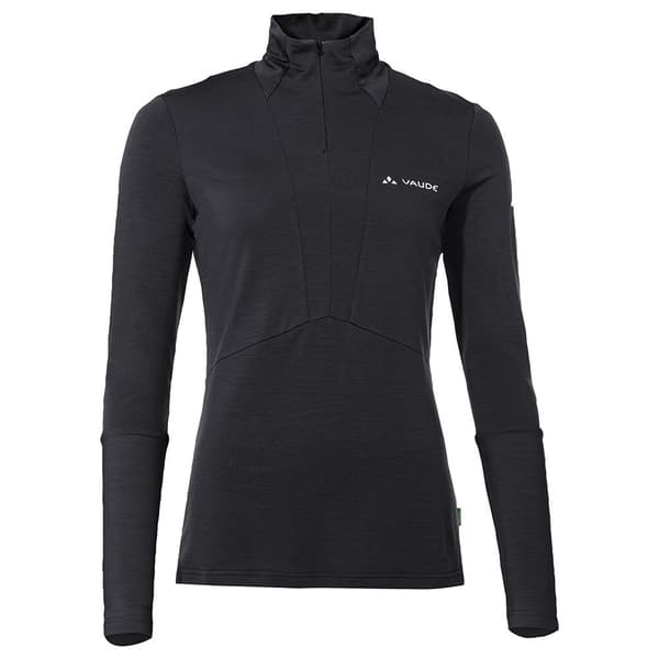 Vaude Monviso Wool Halv Dragkedja Långärmad T-shirt Svart 40 Kvinna