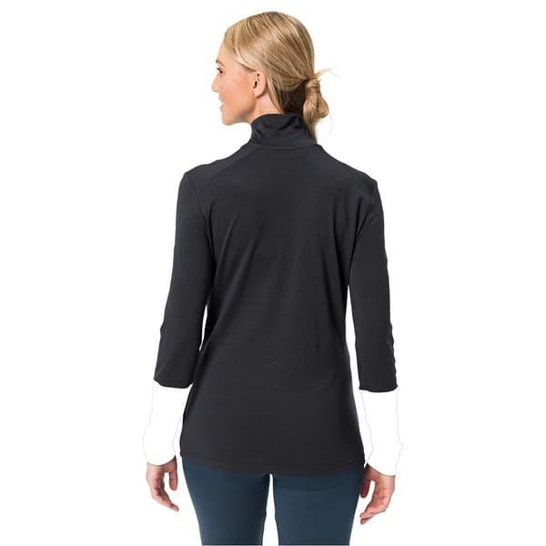 Vaude Monviso Wool Halv Dragkedja Långärmad T-shirt Svart 40 Kvinna