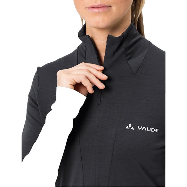 Vaude Monviso Wool Halv Dragkedja Långärmad T-shirt Svart 42 Kvinna