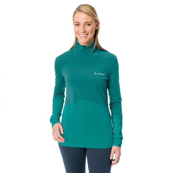 Vaude Monviso Wool Halv Dragkedja Långärmad T-shirt Blå 40 Kvinna
