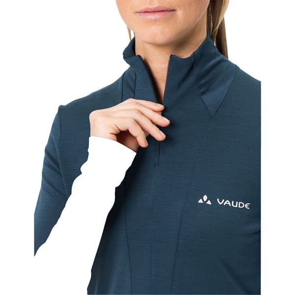 Vaude Monviso Wool Halv Lynlås Langærmet T-shirt Blå 42 Kvinde